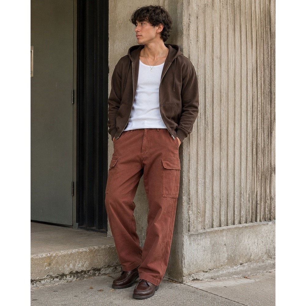 Levi's XX Cargo Taper Jeans Mens 38x30 Brown Cotton Stretch Utility Streetwear